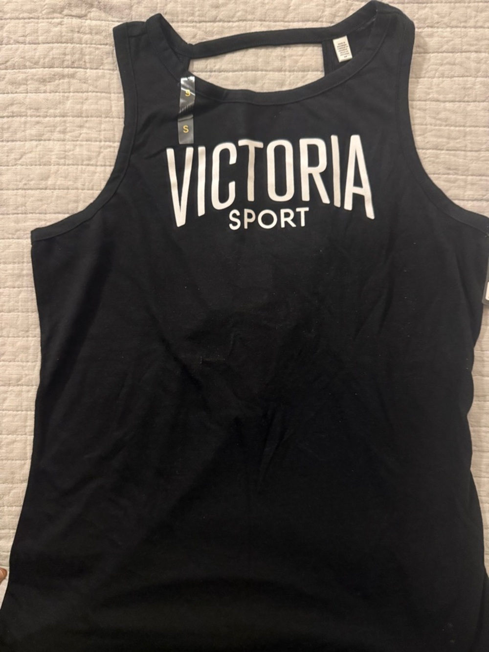 Victoria's Secret Sport Black Tank Top with White Logo
